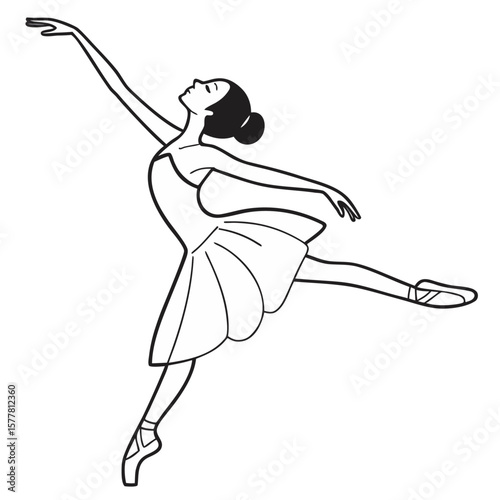 simple ballerina silhouette elegant ballet pose
