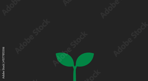 Emerging Sprout: Minimalist Green Growth Illustration