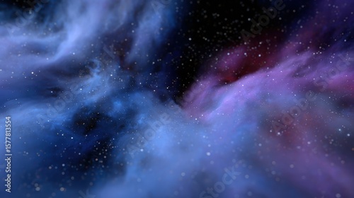 Abstract background of nebulous colors and swirling dust, creation of stars. Cosmic, ethereal. Vibrant.