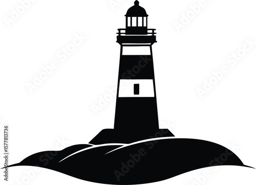 lighthouse silhouette vector