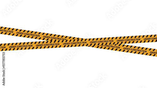 Wallpaper Mural Yellow and black construction warning tape banner – under construction stripe for site safety signs Torontodigital.ca