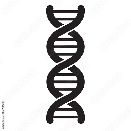 This 3D illustration shows a genetic DNA helix, a vital molecule for life, on a white background with an alpha channel, perfect for medical and biology research