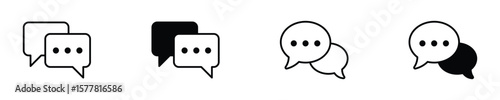 Engaging chat message icon set for online communication , Chat speech bubble, vector illustration .