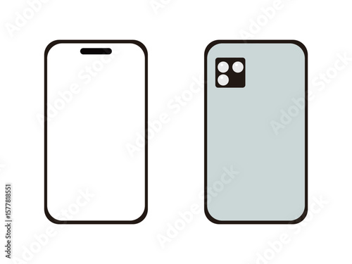 スマートフォンのアイコンのイラストのセット