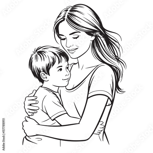 Joyful mothers and their children, be it a daughter, son, or baby, share moments of love and happiness together as a family