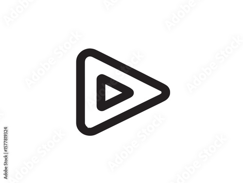 Free Download Play Icon Vector Line Art with Modern Minimalist Style - GFXLoad