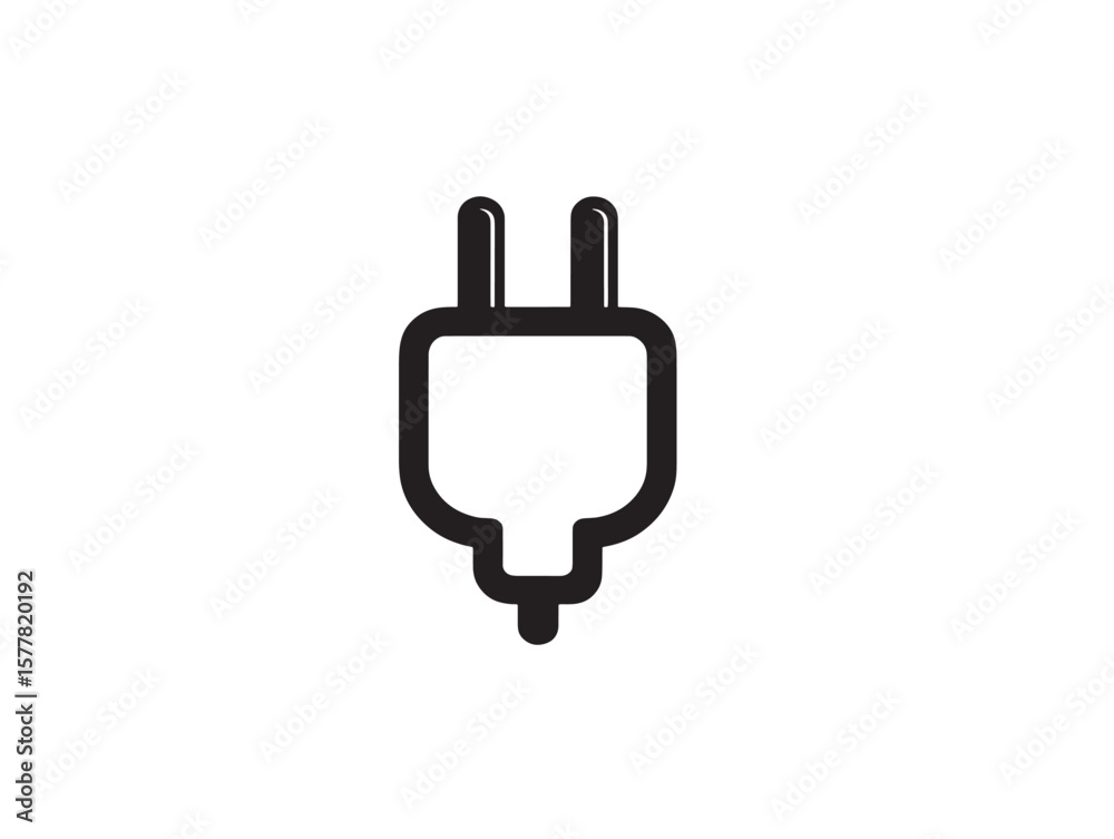 Professional Plug Icon Vector Line Art with Minimal Look Professional Plug Icon Vector Line Art with Minimal Look