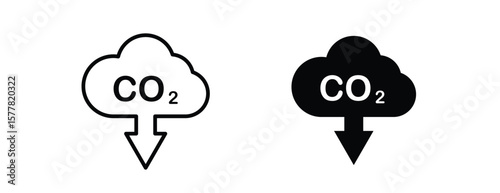 CO2 reduction line icon vector eps10.