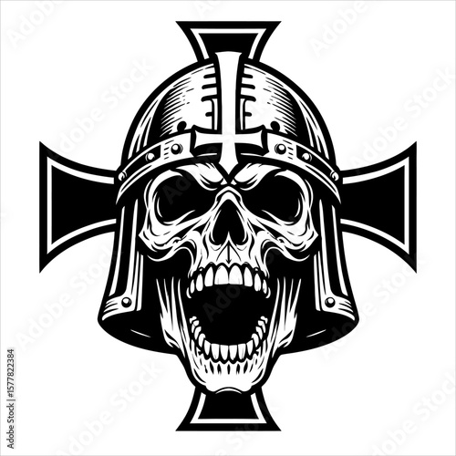 Screaming Crusader Skull with...
