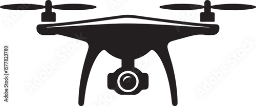 Quadcopter Drone Silhouette Vector Illustration

Top View Drone Icon Design for Technology Projects

Modern Drone Silhouette for Surveillance and Delivery Themes

Black Drone Vector with Camera for Ph