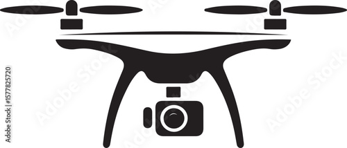 Quadcopter Drone Silhouette Vector Illustration

Top View Drone Icon Design for Technology Projects

Modern Drone Silhouette for Surveillance and Delivery Themes

Black Drone Vector with Camera for Ph