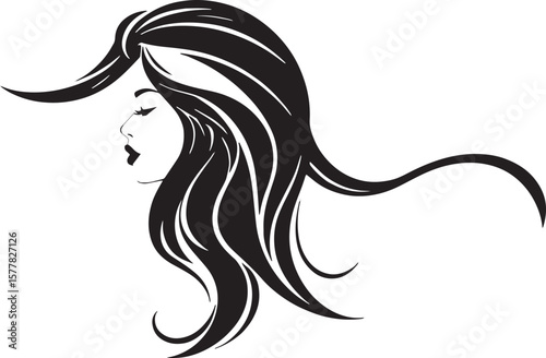 A detailed collection of women’s hairstyle illustrations, suitable for beauty salons, hair product branding, and fashion design projects	