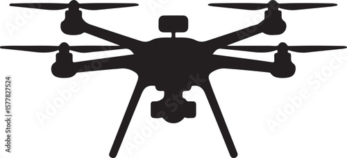 Quadcopter Drone Silhouette Vector Illustration

Top View Drone Icon Design for Technology Projects

Modern Drone Silhouette for Surveillance and Delivery Themes

Black Drone Vector with Camera for Ph