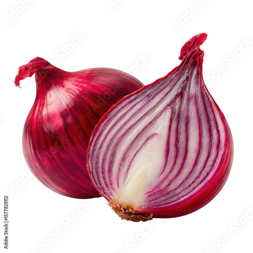 Wallpaper Mural Freshly cut red onion revealing internal layers isolated on transparent background Torontodigital.ca