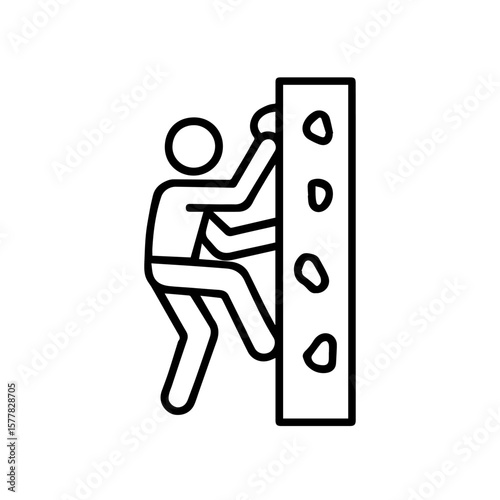 line icon Climbing wall on white background vector
Vector line icon on white background