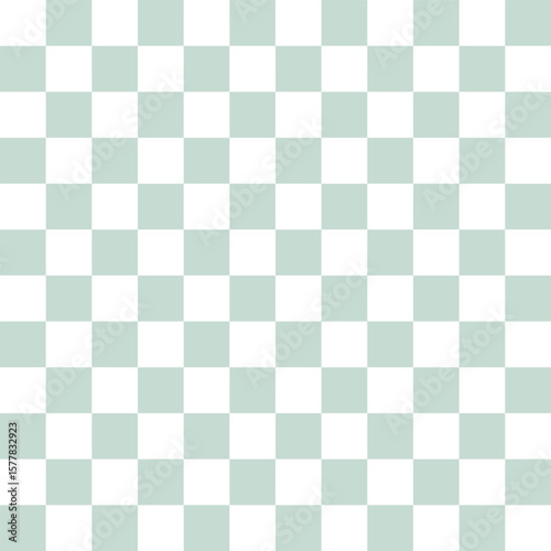 Pastel green checkerboard vector Seamless Pattern. Geometric abstract background. Perfect for stationery, scrapbooking, book covers, fabric, wallpaper, and retro inspired spring designs.