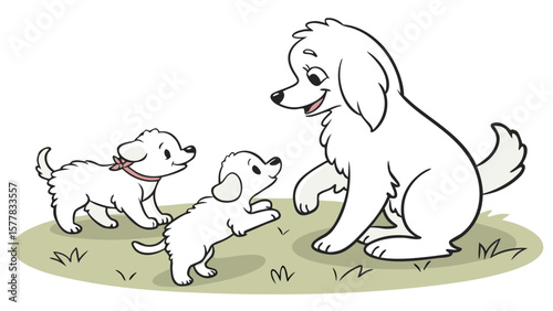 beagle puppy and dog Sheet/Icon Set Vector illustration. AI GENERATED.