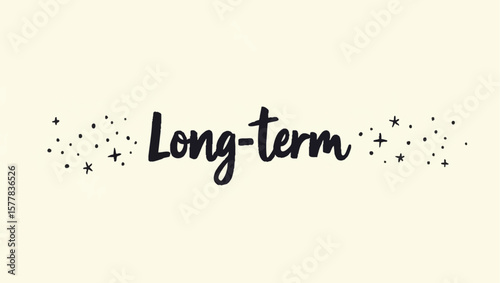 Long term thinking with small stars and dots on a bright background