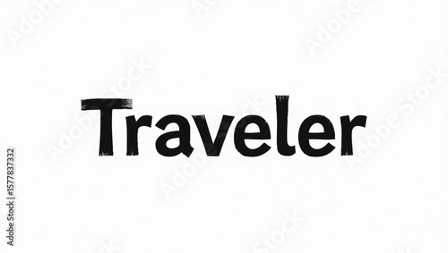 Word Traveler written in black uppercase letters on plain background