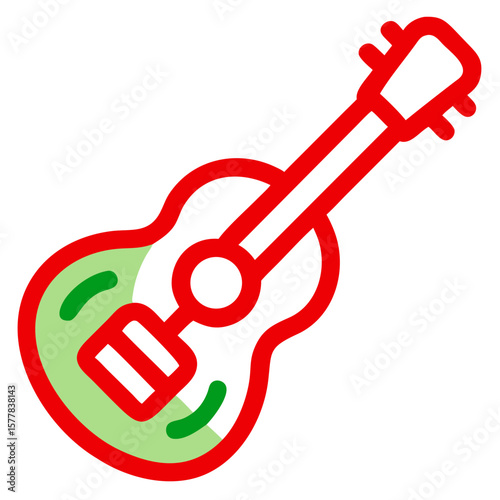 Guitar illustration, colorful and simple musical instrument design. Guitar illustration is a creative line drawing, depicting classic stringed instruments for music enthusiasts.