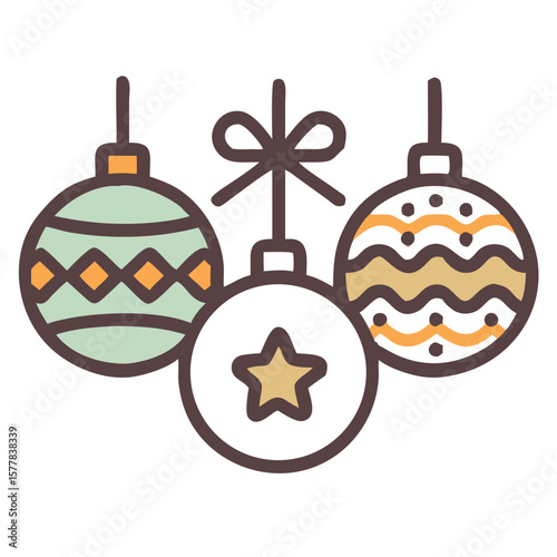 Christmas Ornaments with Decorative Patterns for Holiday Blogs, Festive Websites, Greeting Cards, and Seasonal Decoration Ideas  