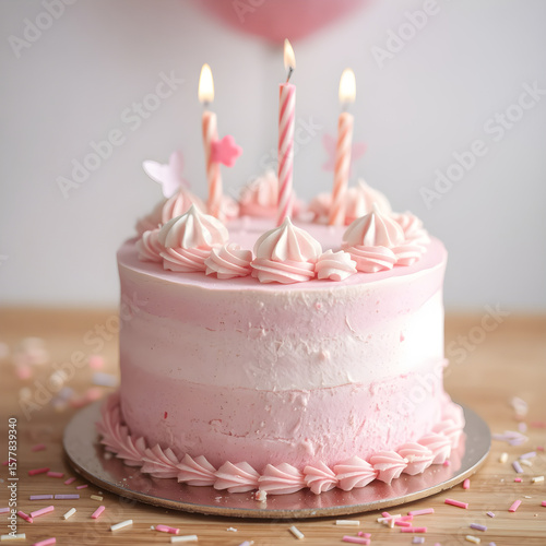 Preciosa tarta para cumpleaños de niña en lindos colores pastel