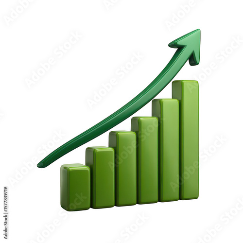 Green 3d bar chart with upward trend arrow isolated on transparent background Free Download Green 3d bar chart with upward trend arrow isolated on transparent background - GFXLoad