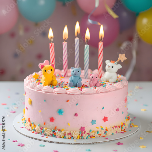 Pastel Temático para Niña con Detalles de Cuento de Hadas, Estrellas y Tonos Pastel