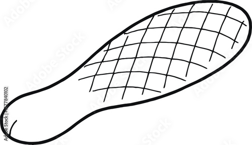 Unique Shape and Texture of Beaver Tail. Line Art
