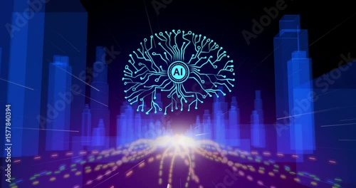 Human Brain and AI Data Processing Animation Futuristic Neural Technology Concept
An advanced animation showcasing the human brain integrated with artificial intelligence data processing elements. Fea