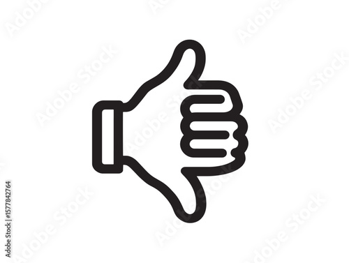 Stylish Dislike Icon in Clean Vector Line Artwork