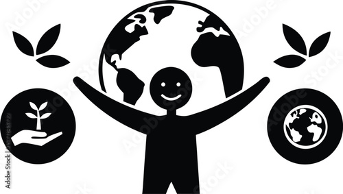 A person holding the earth, symbolizing environmental care and global responsibility