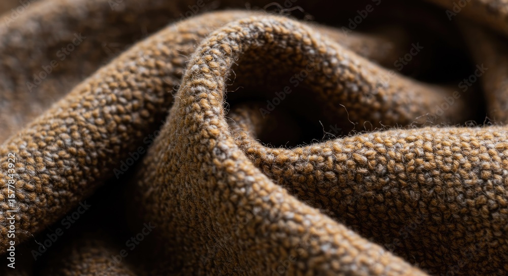 Fototapeta premium Closeup of textured brown fabric
