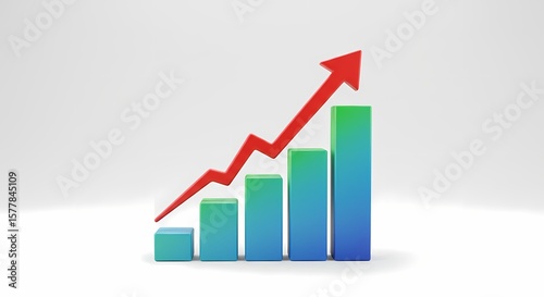 Rising Bar Graph with Red Arrow on White, Positive Trend Free Download Rising Bar Graph with Red Arrow on White, Positive Trend - GFXLoad
