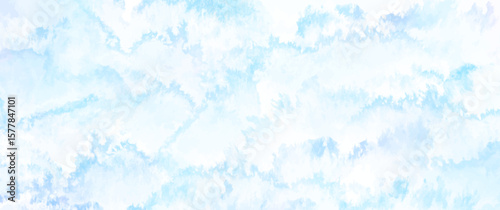 Blue vector watercolor texture. Christmas template for design. Winter hand drawn blue abstract vector illustration for background, cover design, poster, cards, flyer, social media, ads.