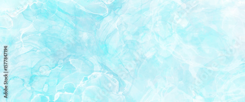 Blue vector watercolor texture. Christmas template for design. Winter hand drawn blue abstract vector illustration for background, cover design, poster, cards, flyer, social media, ads.