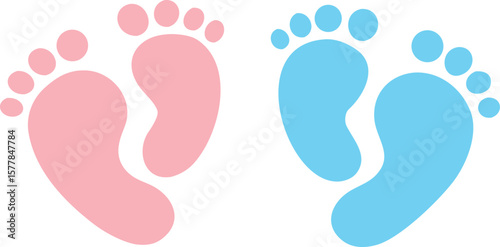 Adorable Baby Blue Footprints Design Element