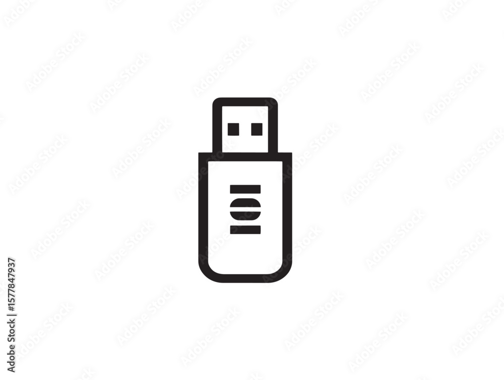 Minimalist Clean Line Art USB Icon Design Minimalist Clean Line Art USB Icon Design