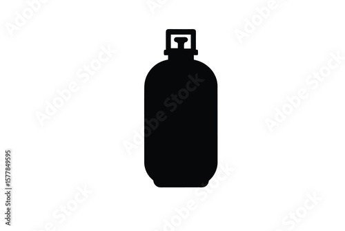 Propane Gas Tank Silhouette Isolated on White Background silhouette