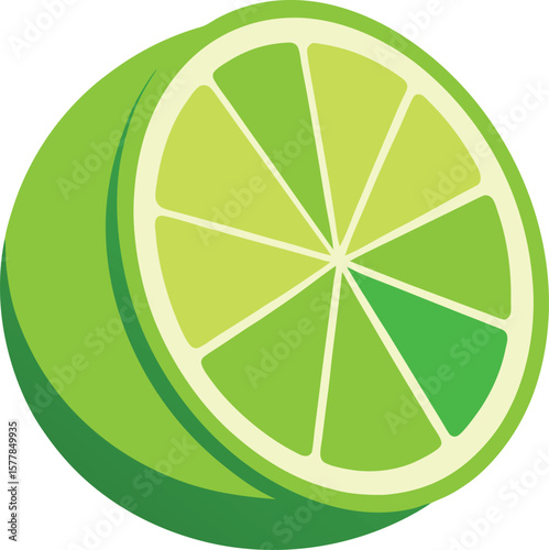Fresh Lime Slice, Juicy Citrus Fruit, Vibrant Green, Healthy Food, Summer Refreshment, Tropical Taste, Zesty Ingredient, Perfect for Cocktails...