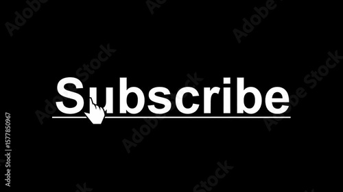 Subscribe Click Animation on black background