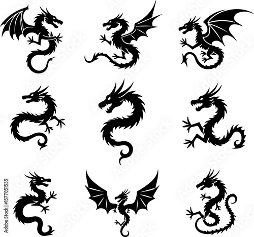 Dark Fantasy Tattoo Art Collection – Skulls, Dragons, Hearts & Mythical Creatures lion vector


