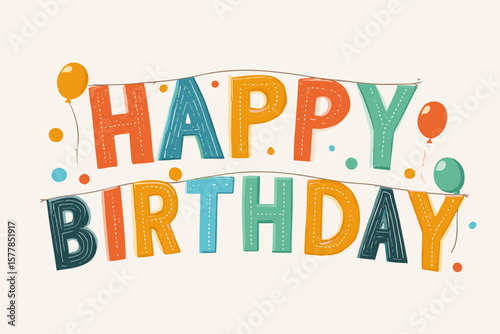 happy birthday vector card 