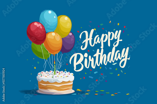 happy birthday vector card 