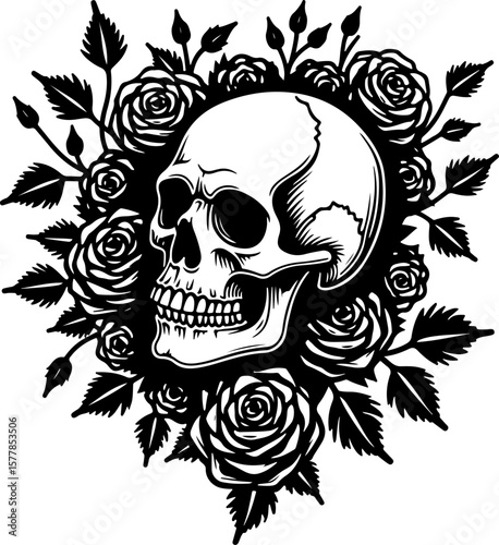 Dark Fantasy Tattoo Art Collection – Skulls, Dragons, Hearts & Mythical Creatures vector


