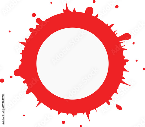 Red ink blot vector icon design with a blank gold star award badge
