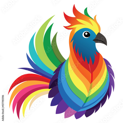 create an art work showing a bird with a magnificent