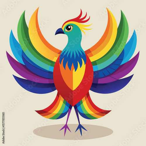 create an art work showing a bird with a magnificent
