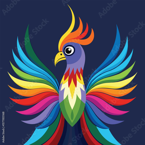create an art work showing a bird with a magnificent