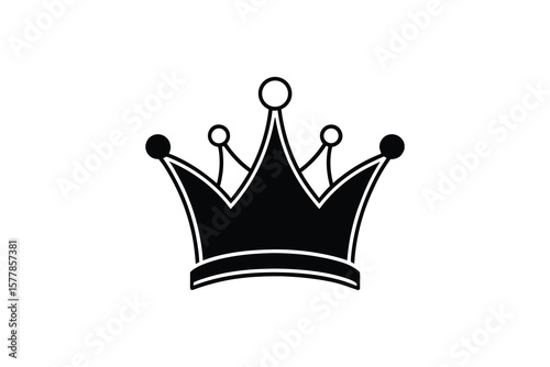 Elegant Crown Silhouette with Simple Design on White Background
